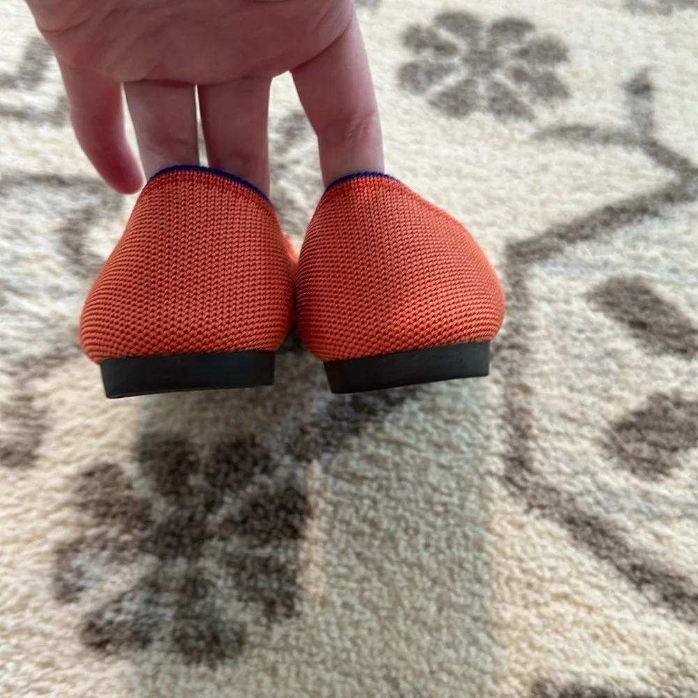ROTHY’s To the Point 6 flat Persimmon rare color Washable Retired